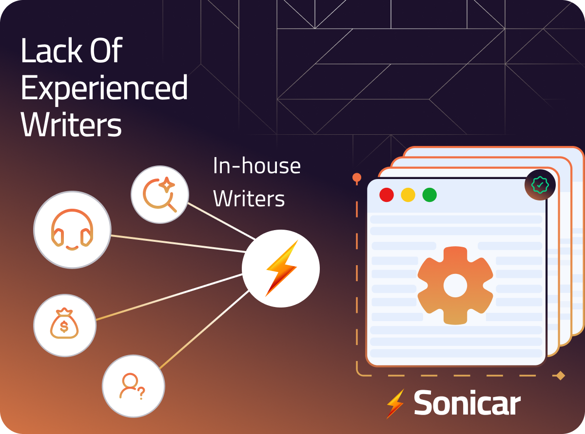 Sonicar - Lack of experienced writers